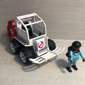 Playmobil Ghostbusters Cage Car- Incomplete AND Winston Zeddemore action figure